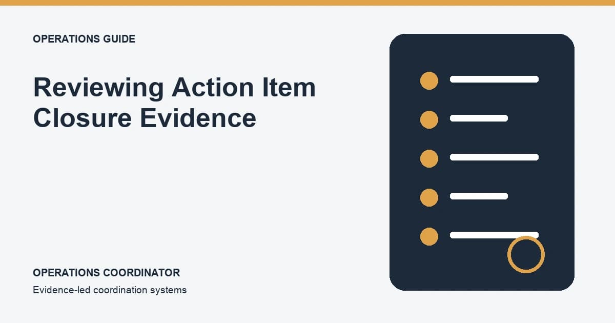 Reviewing Action Item Closure Evidence research illustration
