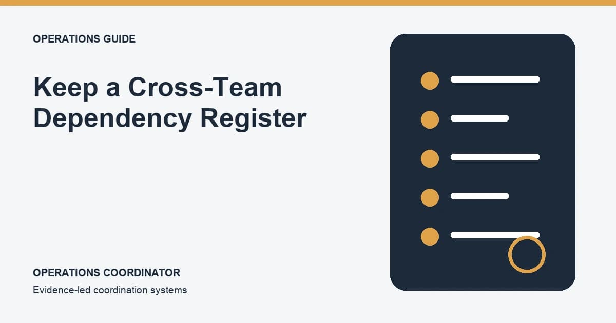 Keep a Cross-Team Dependency Register editorial illustration
