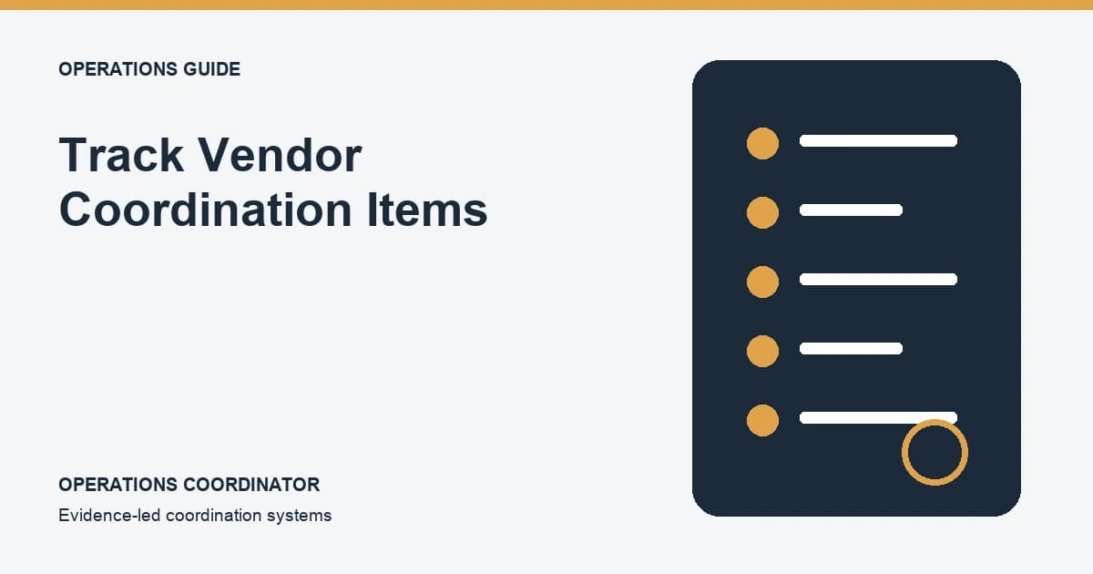 Track Vendor Coordination Items editorial illustration