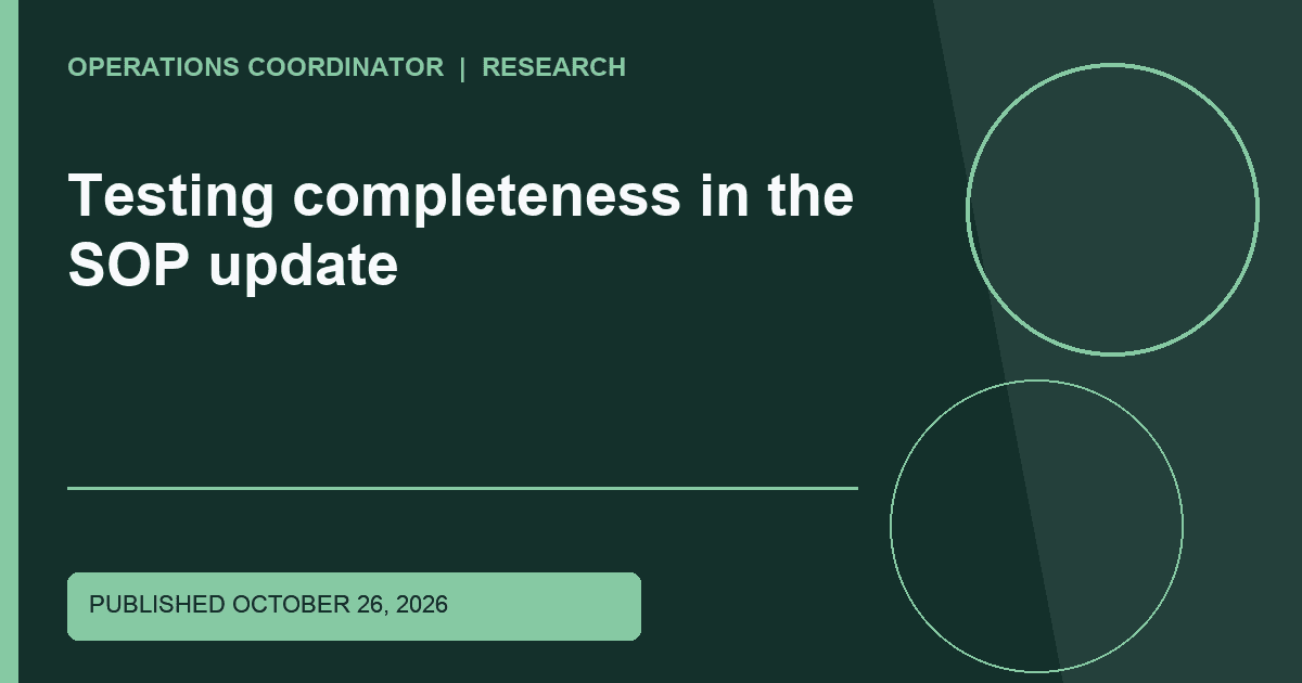 Testing completeness in the SOP update Title-overlaid research graphic for Testing completeness in the SOP update