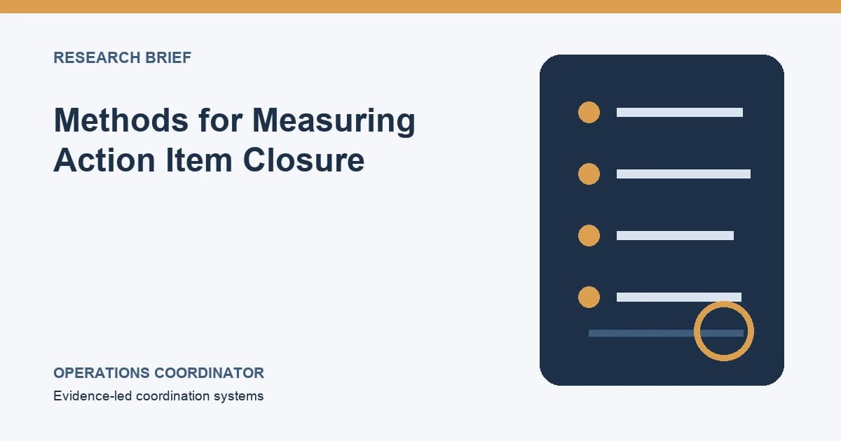 Methods for Measuring Action Item Closure Methods for Measuring Action Item Closure research illustration