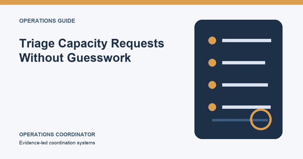Triage Capacity Requests Without Guesswork Triage Capacity Requests Without Guesswork editorial illustration