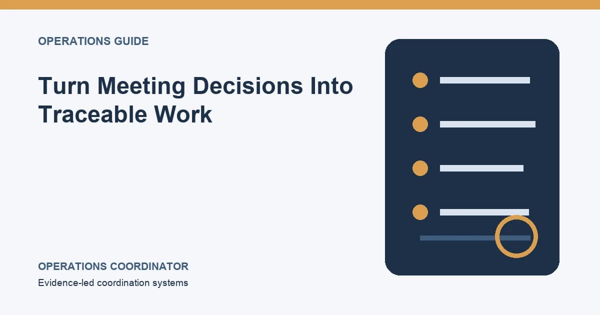 Turn Meeting Decisions Into Traceable Work Turn Meeting Decisions Into Traceable Work editorial illustration