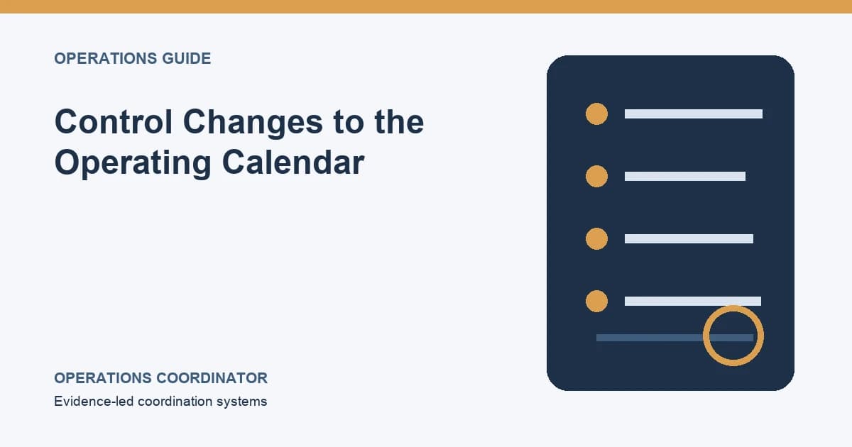Control Changes to the Operating Calendar Control Changes to the Operating Calendar editorial illustration