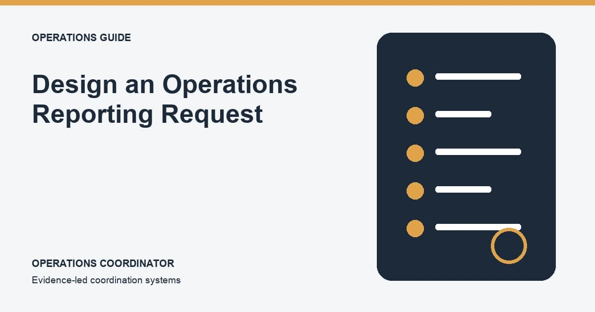 Design an Operations Reporting Request Design an Operations Reporting Request editorial illustration