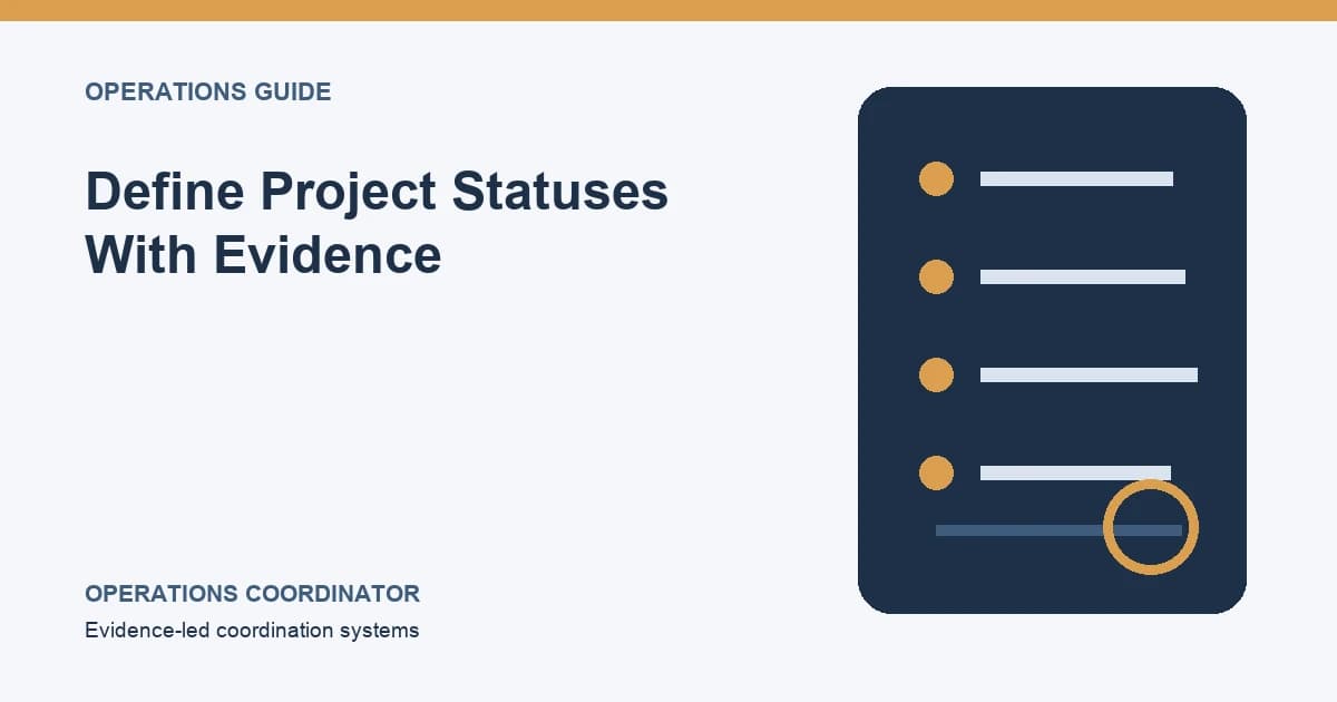 Define Project Statuses With Evidence Define Project Statuses With Evidence editorial illustration