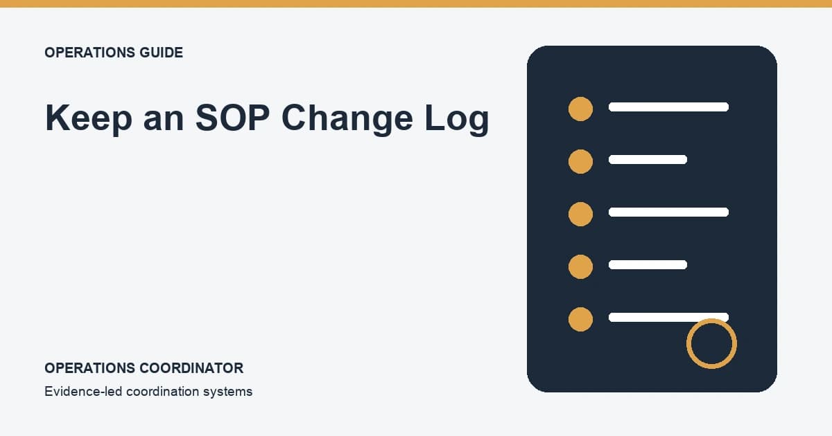 Keep an SOP Change Log Keep an SOP Change Log editorial illustration