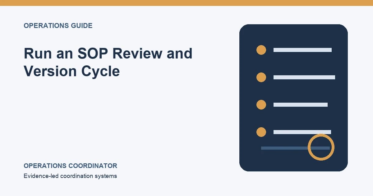 Run an SOP Review and Version Cycle Run an SOP Review and Version Cycle editorial illustration